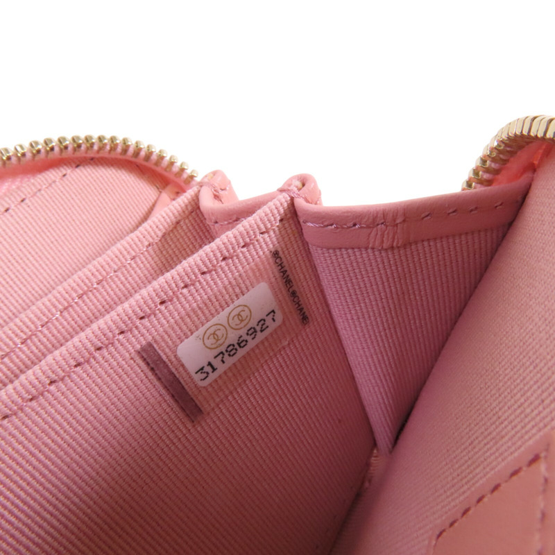 CHANEL 牛皮皮革Coins Card Case金扣零錢卡套-7