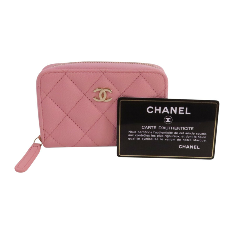 CHANEL 牛皮皮革Coins Card Case金扣零錢卡套-9