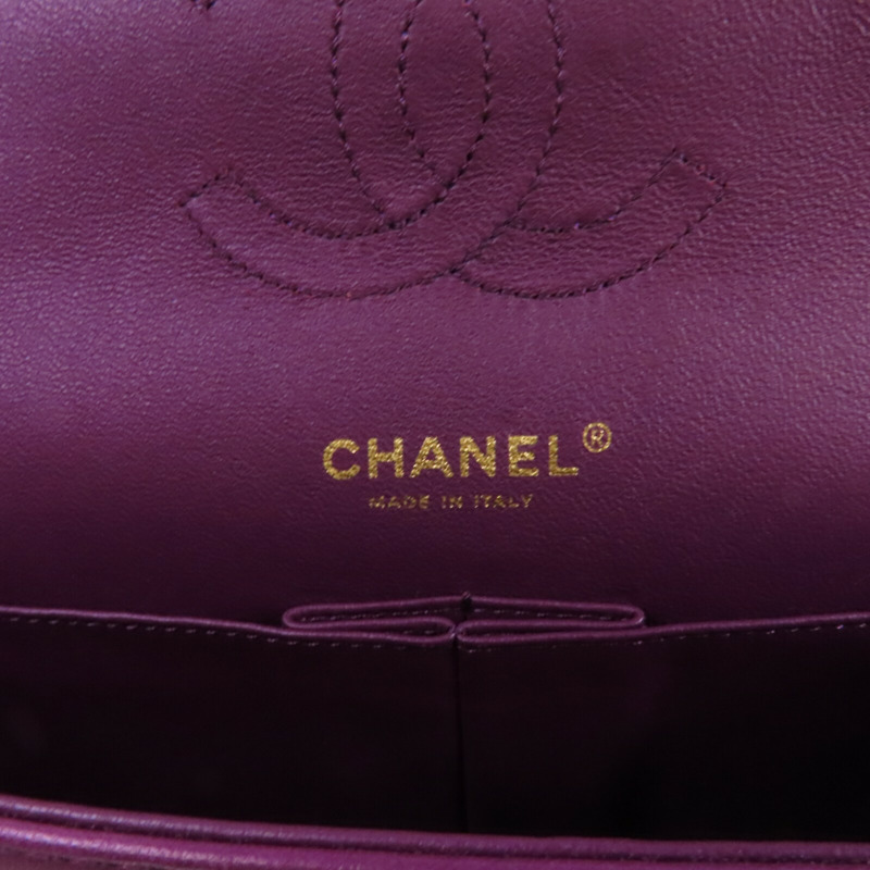 CHANEL 羊皮皮革Classic 25金扣鏈帶肩背袋-5