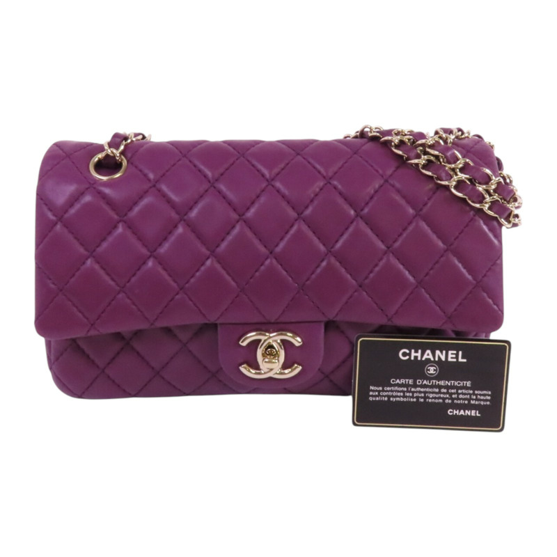 CHANEL 羊皮皮革Classic 25金扣鏈帶肩背袋-9