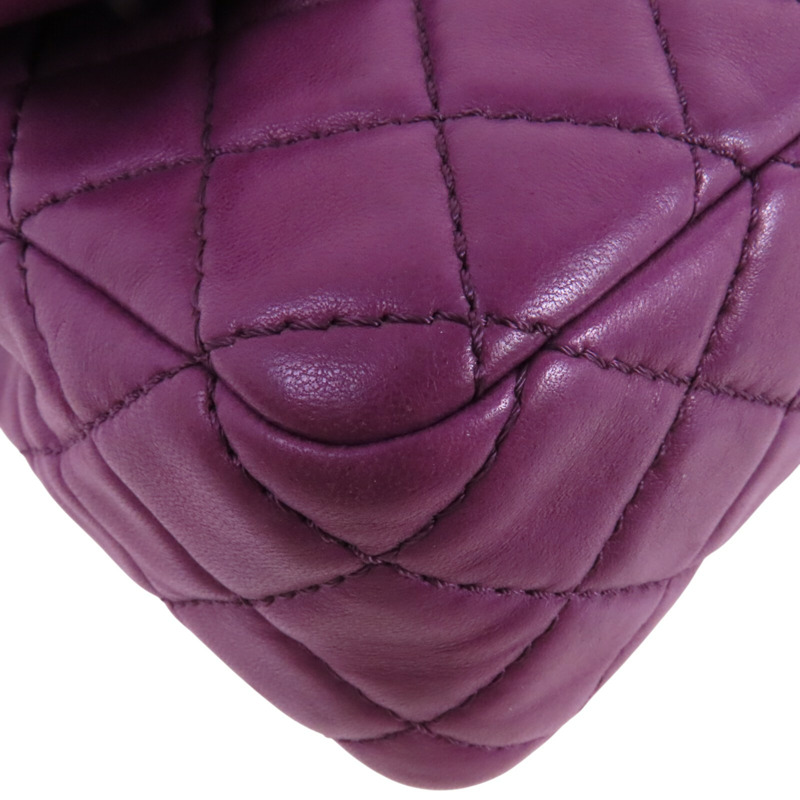 CHANEL 羊皮皮革Classic 25金扣鏈帶肩背袋-10