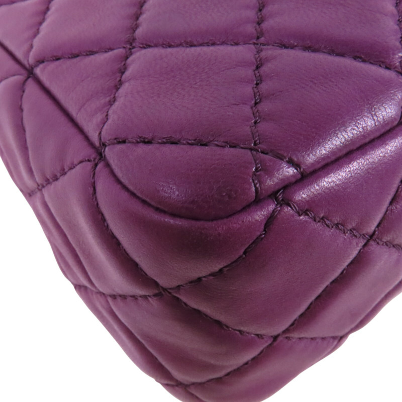 CHANEL 羊皮皮革Classic 25金扣鏈帶肩背袋-12