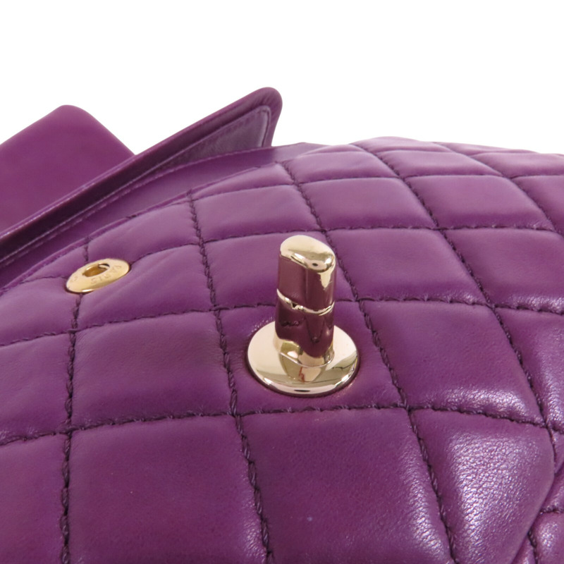 CHANEL 羊皮皮革Classic 25金扣鏈帶肩背袋-15