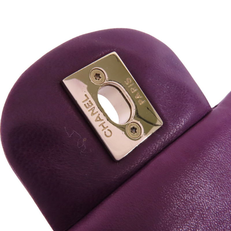 CHANEL 羊皮皮革Classic 25金扣鏈帶肩背袋-16