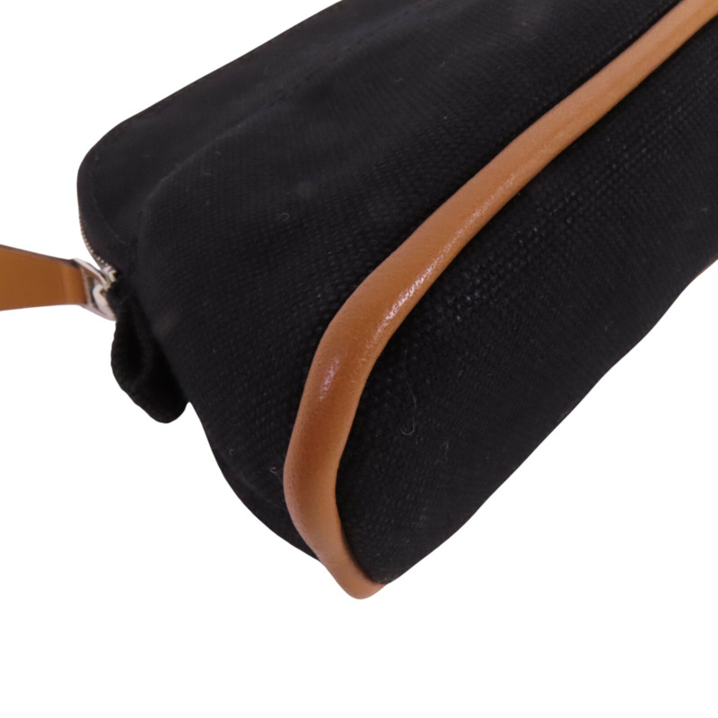 HERMES 帆布Bolide Mini Pouch銀扣手拿包-10