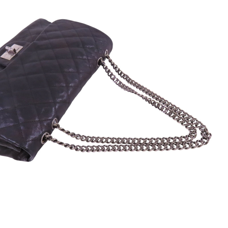 CHANEL 牛皮皮革Chain Shoulder Bag銀扣鏈帶肩背袋-7