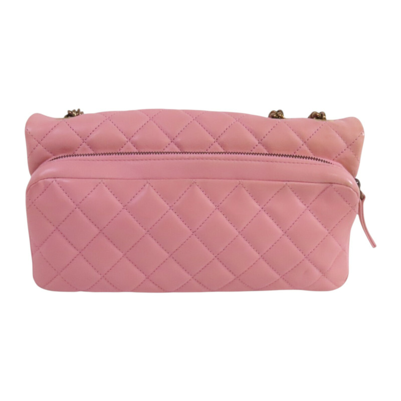 CHANEL 牛皮皮革Chain Shoulder金扣鏈帶肩背袋-1