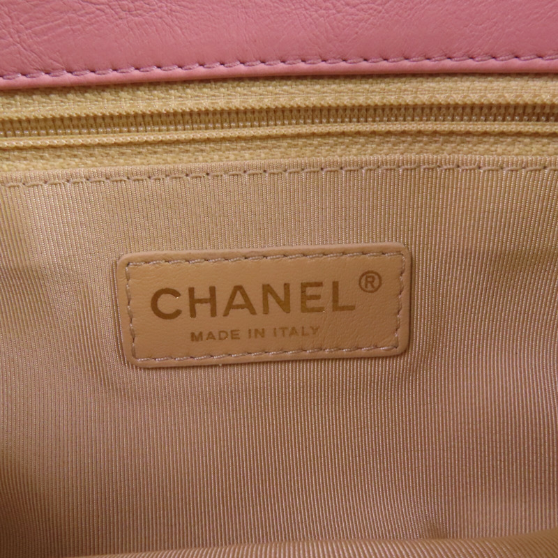 CHANEL 牛皮皮革Chain Shoulder金扣鏈帶肩背袋-6