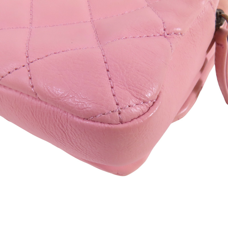 CHANEL 牛皮皮革Chain Shoulder金扣鏈帶肩背袋-13