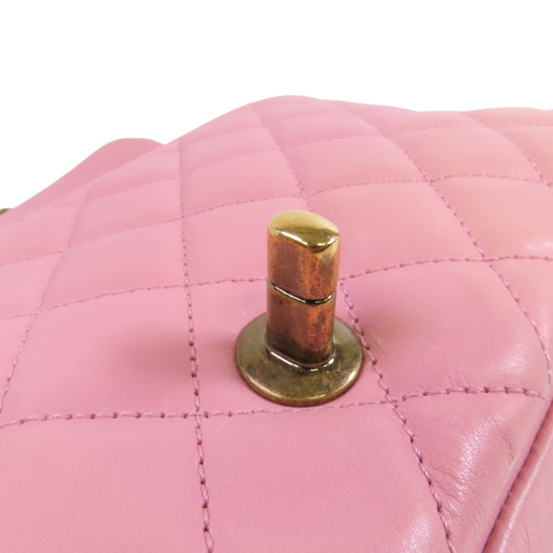 CHANEL 牛皮皮革Chain Shoulder金扣鏈帶肩背袋-16