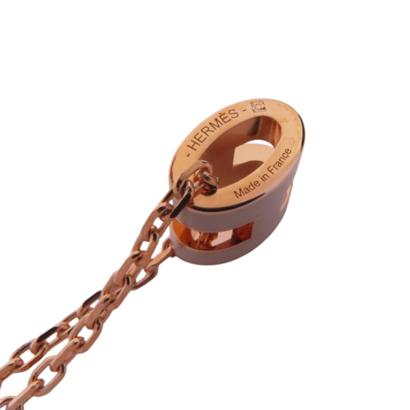 HERMES 金屬/琺瑯Pop H Mini Necklace金扣項鏈-7