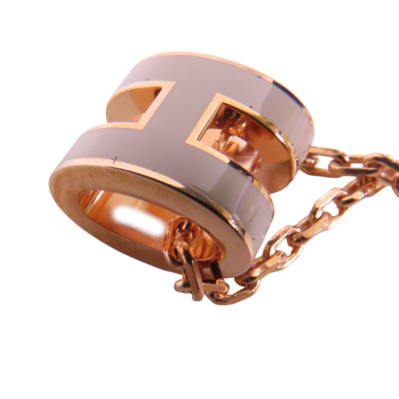 HERMES 金屬/琺瑯Pop H Mini Necklace金扣項鏈-8