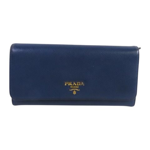 PRADA Saffiano皮革Long Wallet金扣長錢包