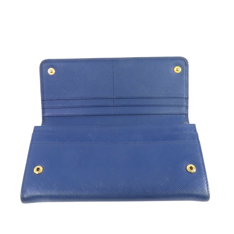 PRADA Saffiano皮革Long Wallet金扣長錢包-4