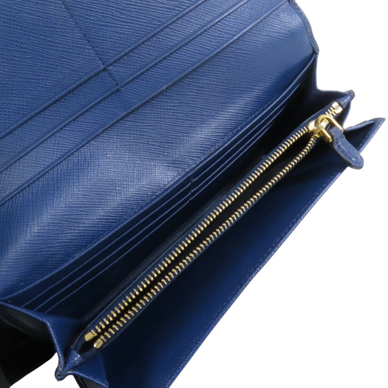 PRADA Saffiano皮革Long Wallet金扣長錢包-5