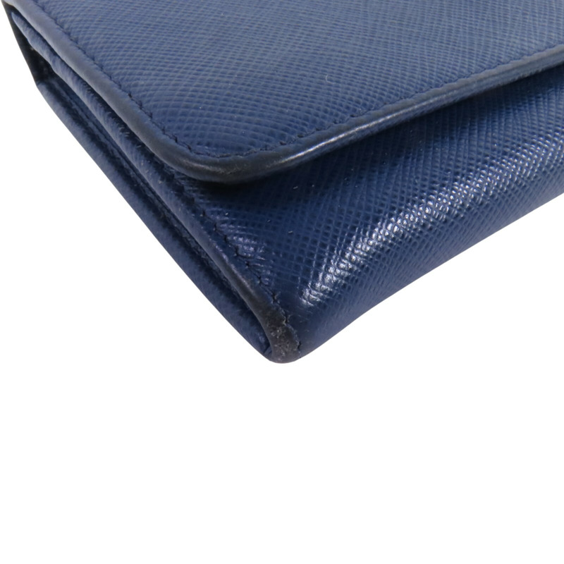 PRADA Saffiano皮革Long Wallet金扣長錢包-10