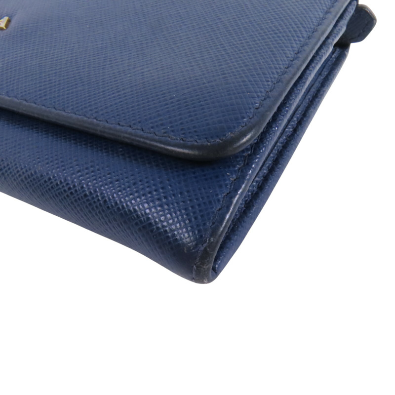 PRADA Saffiano皮革Long Wallet金扣長錢包-11