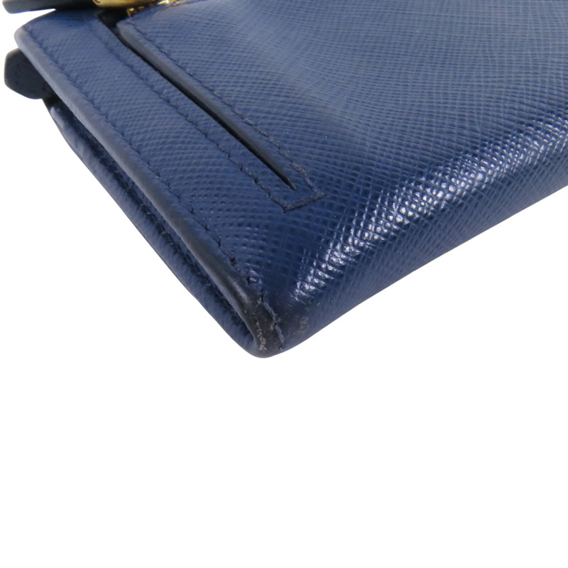 PRADA Saffiano皮革Long Wallet金扣長錢包-12