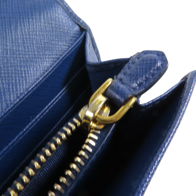 PRADA Saffiano皮革Long Wallet金扣長錢包-14