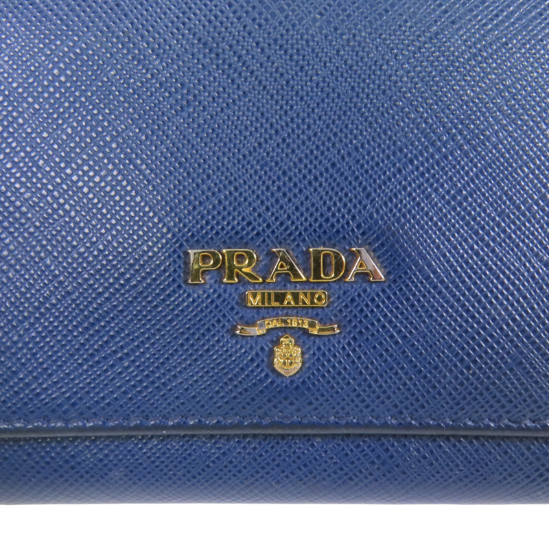 PRADA Saffiano皮革Long Wallet金扣長錢包-16