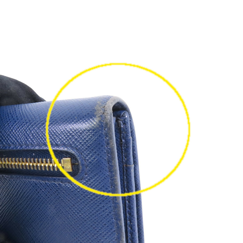 PRADA Saffiano皮革Long Wallet金扣長錢包-19