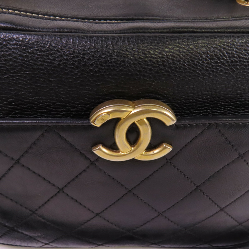CHANEL 牛皮皮革Chain 2Way Shoulder Bag金扣鏈帶手挽肩背兩袋-14