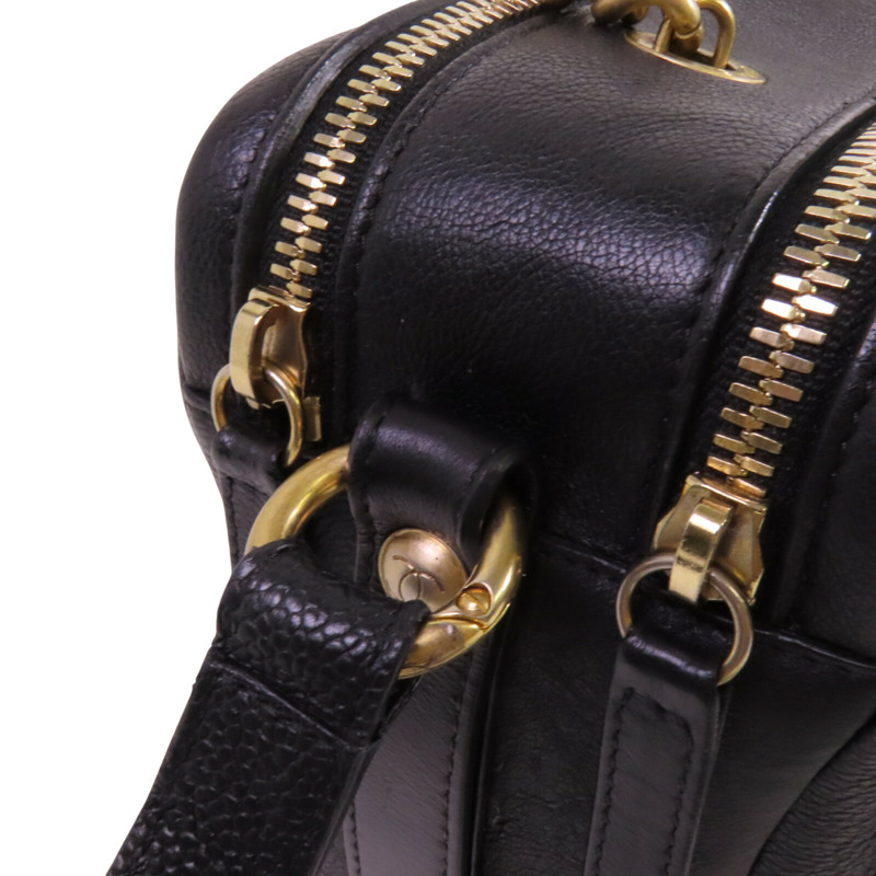 CHANEL 牛皮皮革Chain 2Way Shoulder Bag金扣鏈帶手挽肩背兩袋-16