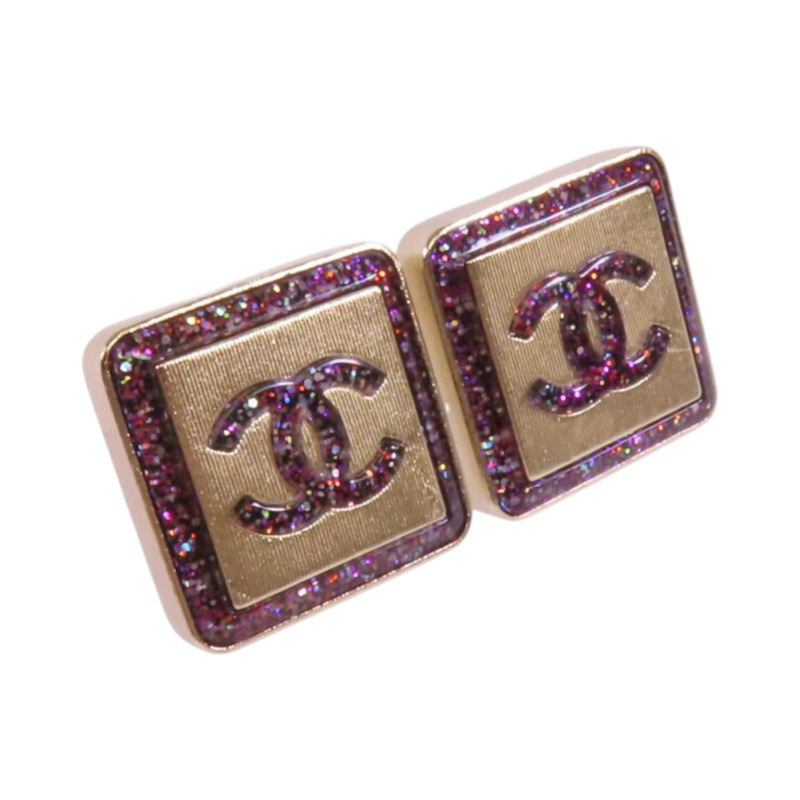 CHANEL 金屬/PVCEarrings金扣耳環-2