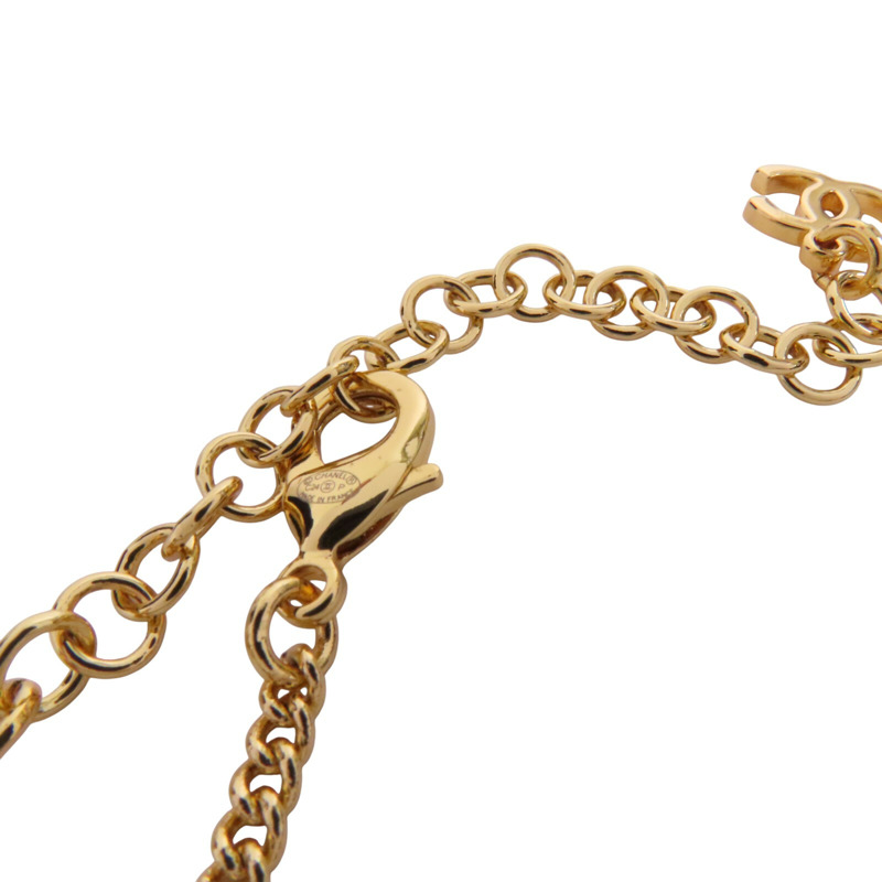 CHANEL 金屬/水鑽Necklace金扣項鏈-5