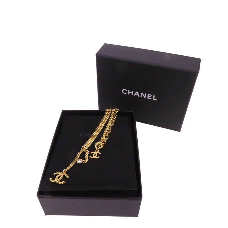 CHANEL 金屬/水鑽Necklace金扣項鏈-9