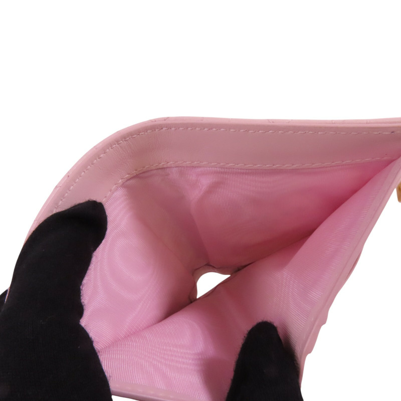 Dior 羊皮皮革Dioramour Dior Short Wallet金扣短錢包-5