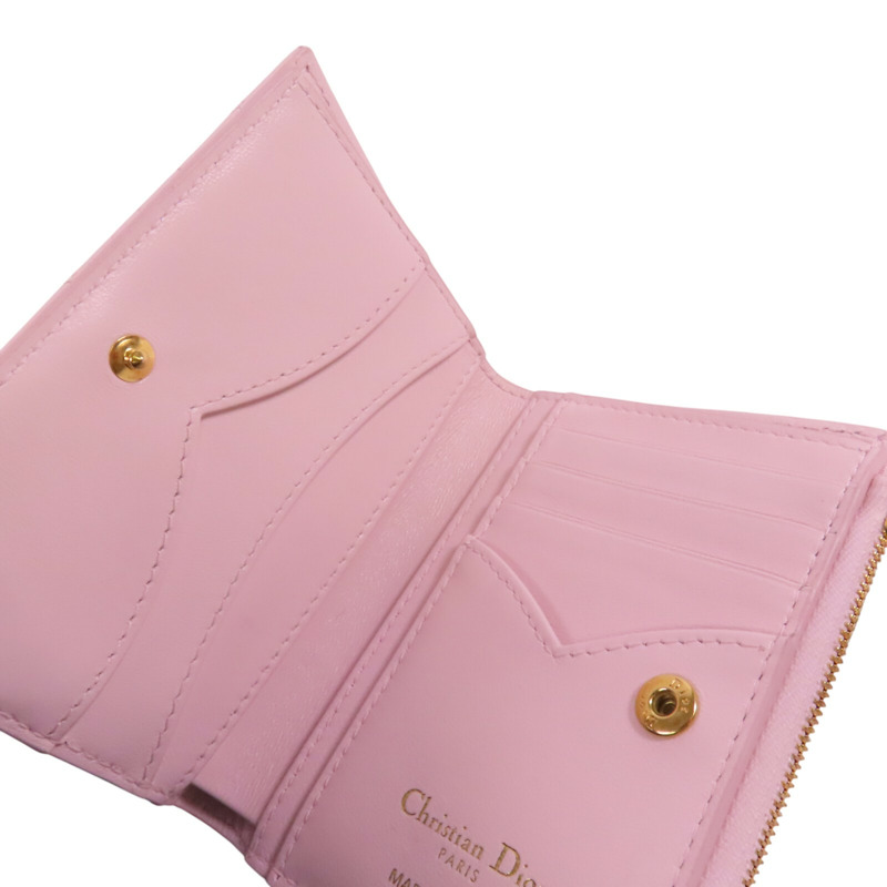 Dior 羊皮皮革Dioramour Dior Short Wallet金扣短錢包-8
