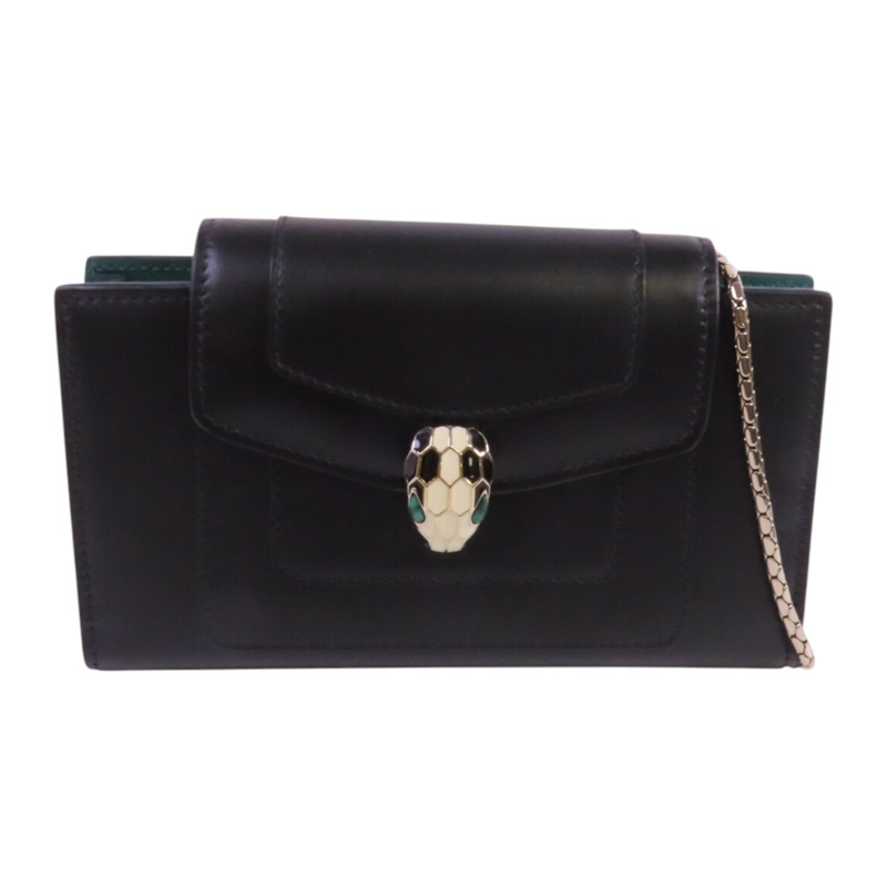 BVLGARI 牛皮皮革Chain Shoulder Bag金扣鏈帶肩背袋-0