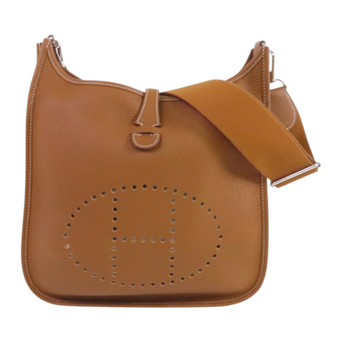 HERMES Clemence皮革Evelyne PM銀扣肩背袋