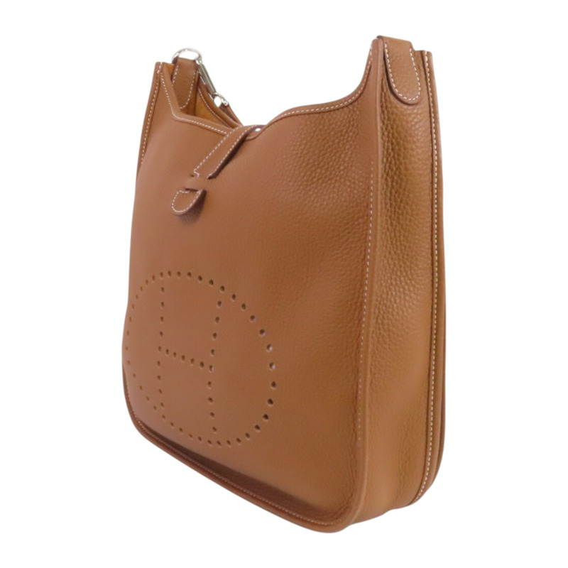 HERMES Clemence皮革Evelyne PM銀扣肩背袋-2
