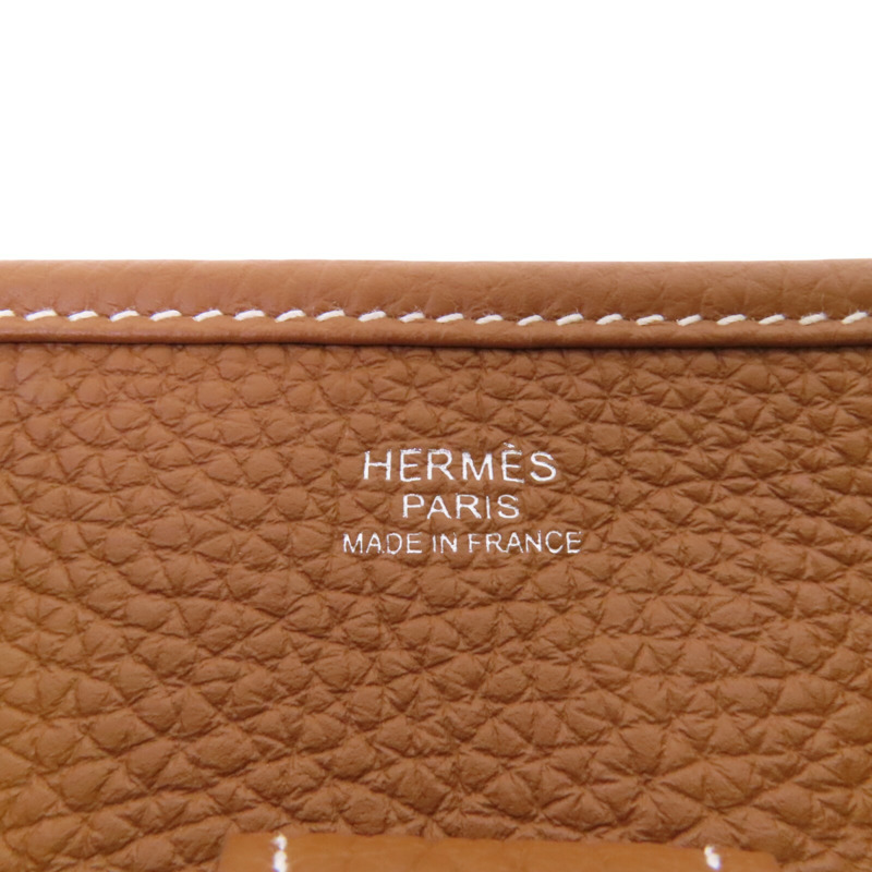 HERMES Clemence皮革Evelyne PM銀扣肩背袋-5