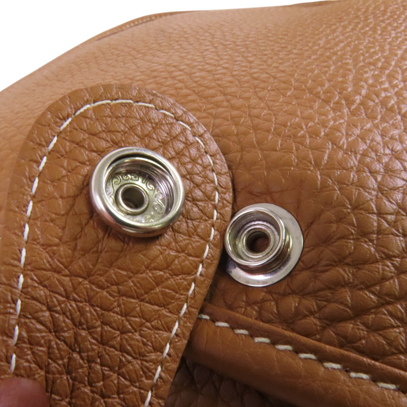 HERMES Clemence皮革Evelyne PM銀扣肩背袋-8