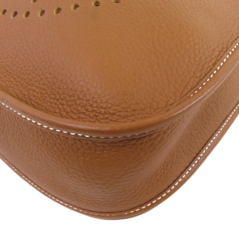 HERMES Clemence皮革Evelyne PM銀扣肩背袋-11