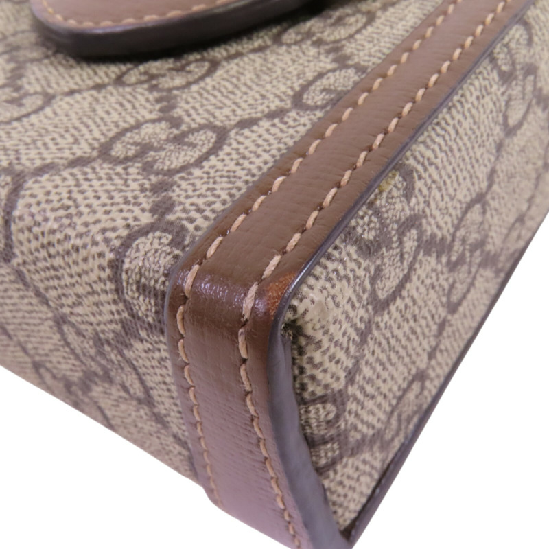 GUCCI 塗層帆布Horsebit 1955 Mini金扣肩背袋-11