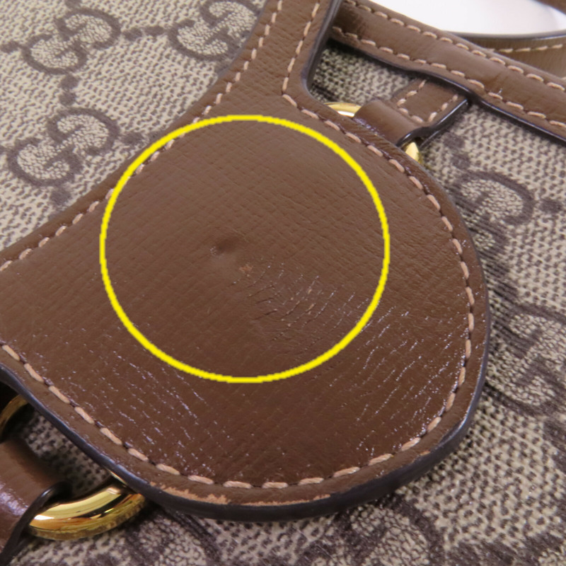 GUCCI 塗層帆布Horsebit 1955 Mini金扣肩背袋-14