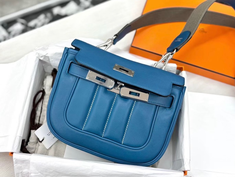 🌈Hermes💙Mini Berline💙1P鴨子藍銀扣💙99新🌟Evercolor皮🌟-3