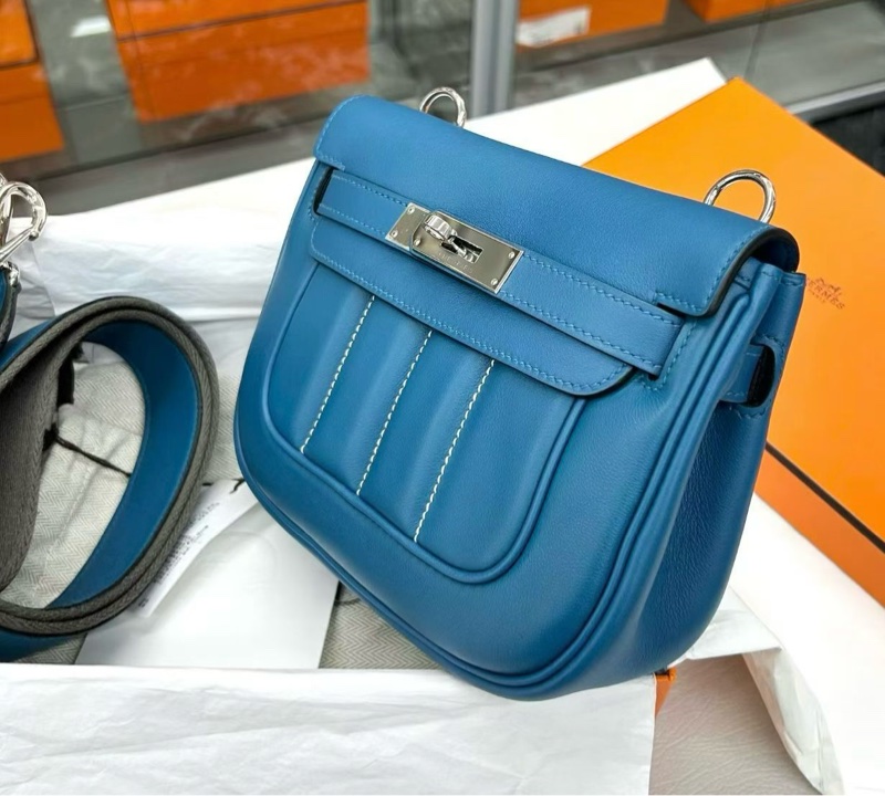 🌈Hermes💙Mini Berline💙1P鴨子藍銀扣💙99新🌟Evercolor皮🌟-6