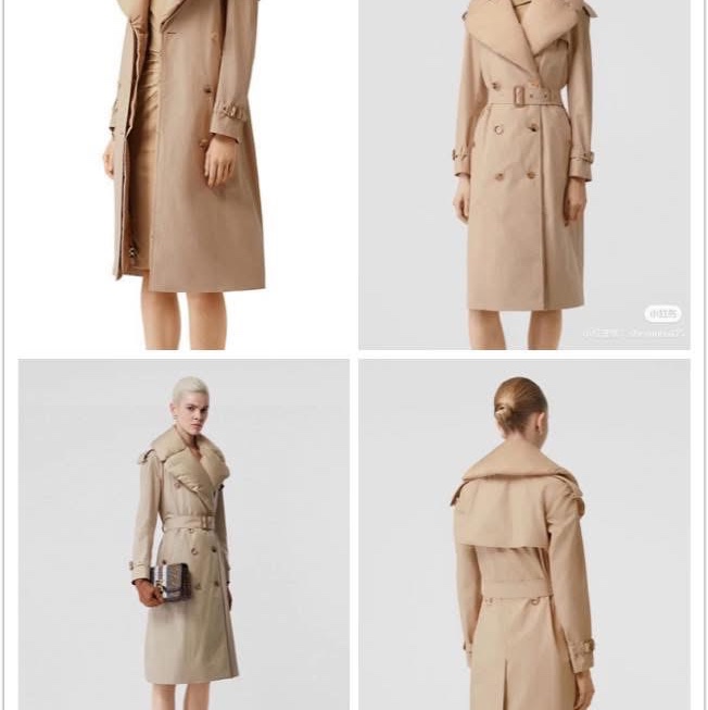 BURBERRY英國鵝絨領長風衣UK6-0
