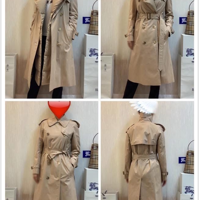 BURBERRY英國鵝絨領長風衣UK6-1