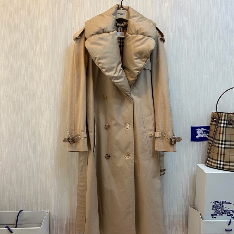 BURBERRY英國鵝絨領長風衣UK6-2