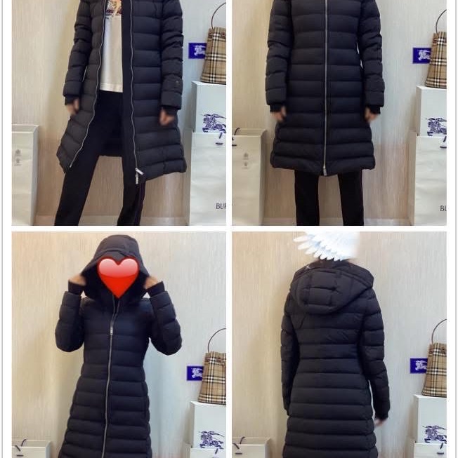 BURBERRY英國黑色連帽鵝絨大衣M-1