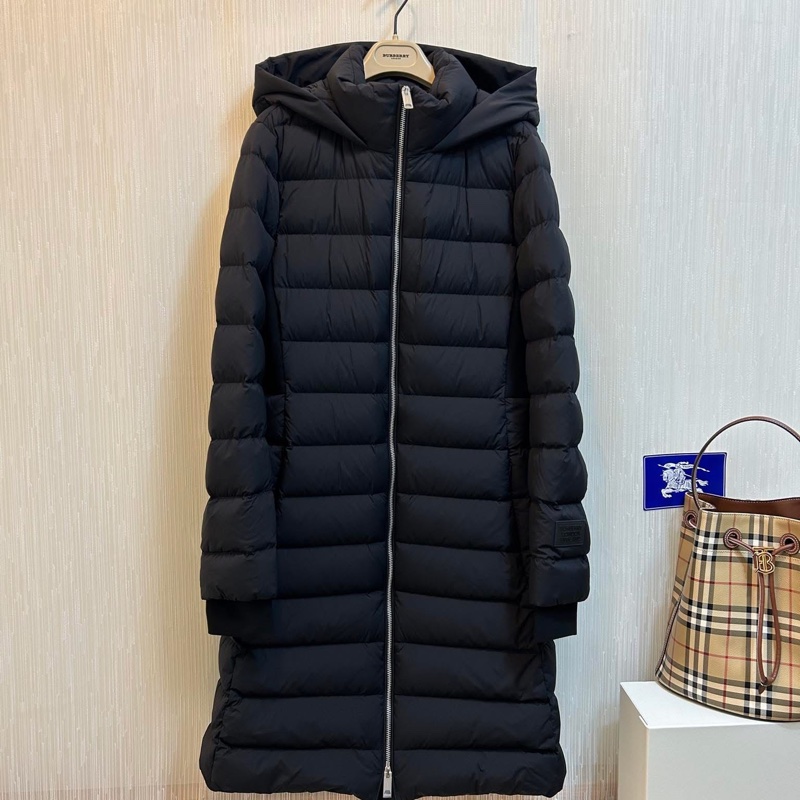 BURBERRY英國黑色連帽鵝絨大衣M-2