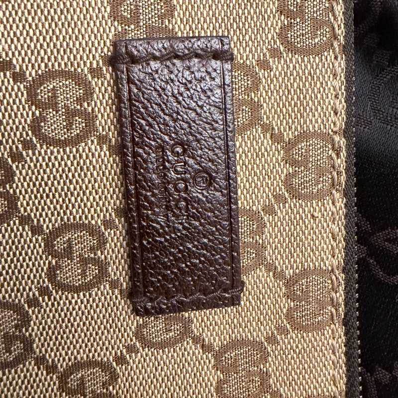 GUCCI古馳 GG LOGO緹花布斜背包 側背包 九成九新-5