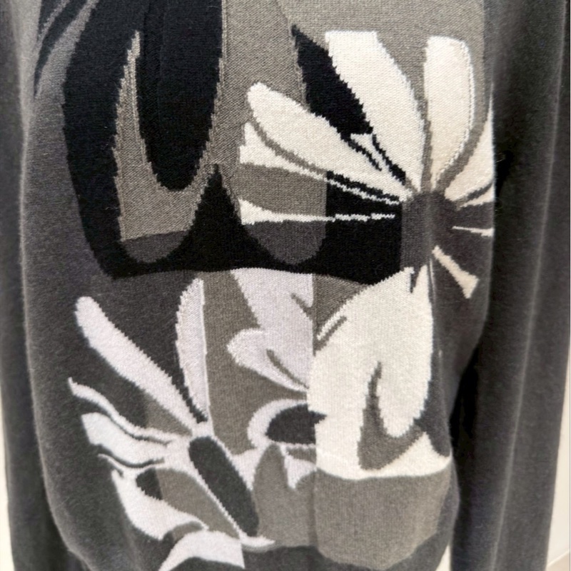 HERMES Puzzle Floral 灰色雛菊針織毛衣 S-1