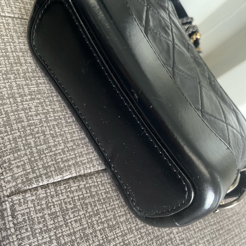 二手 正品 香奈兒 小號黑色流浪包-8